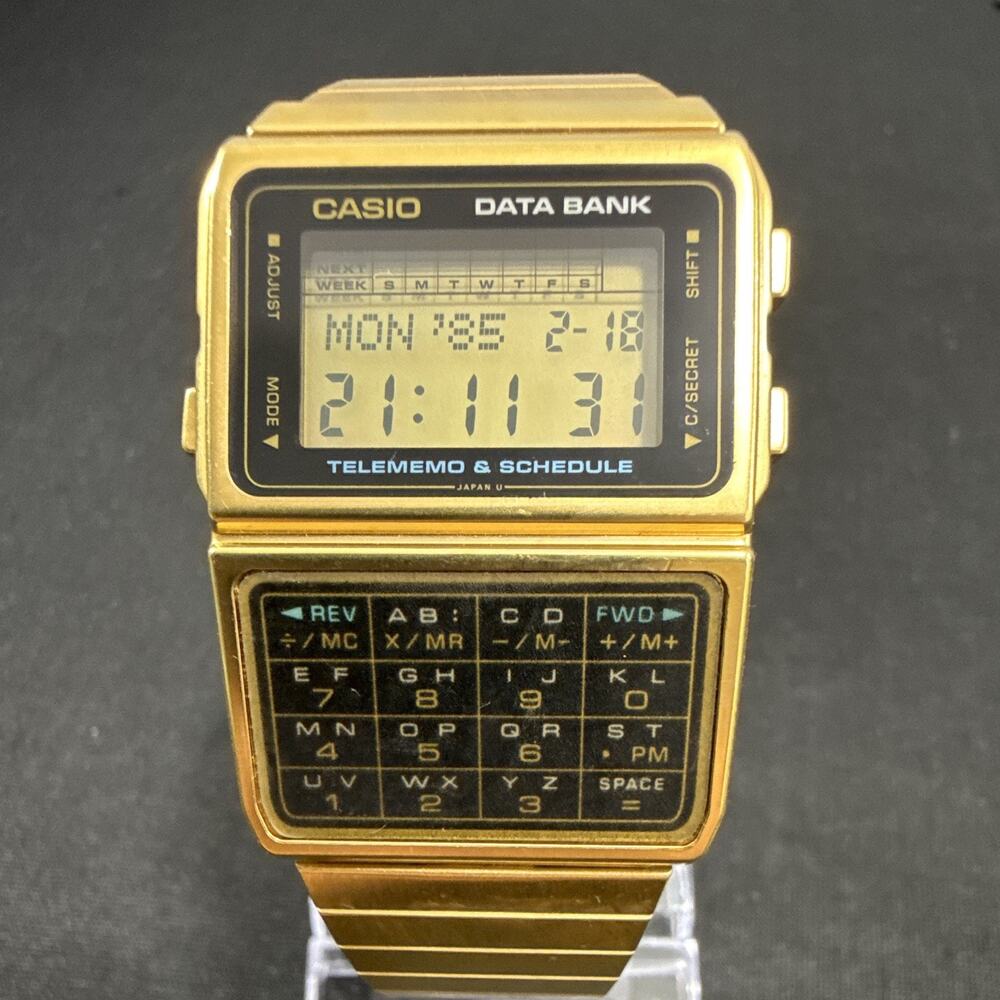 RARE VINTAGE CASIO DATA BANK CALCULATOR WATCH DBC-610 EXCELLENT CONDITION 1985